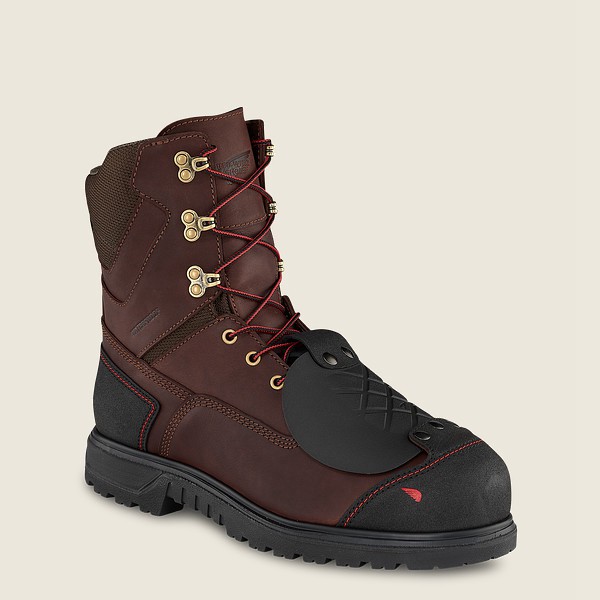 Safety Støvler Herre - Red Wing Brnr Xp - 8-Inch Waterproof Toe Metguard - Brune/Sort - WTILNR-910